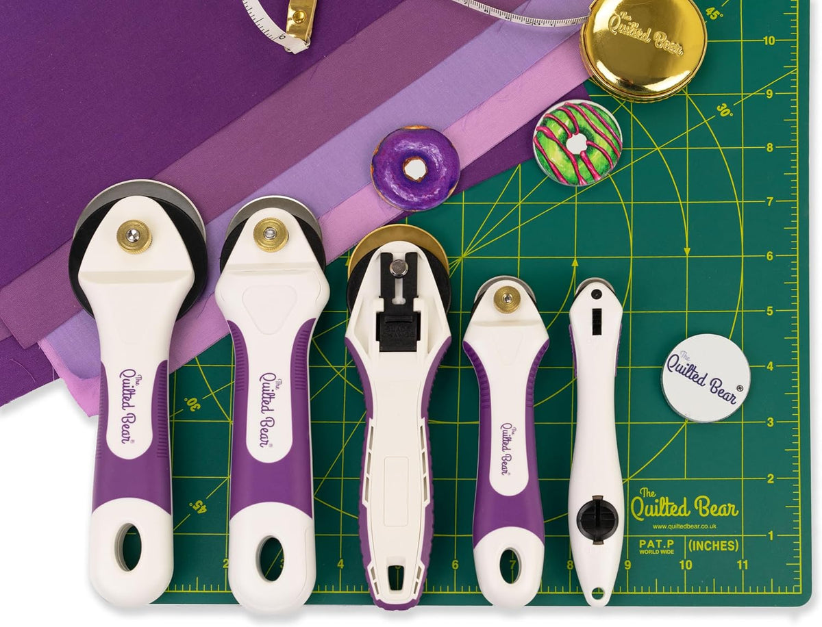 The Quilted Bear 28mm Fabric Rotary Cutter for Quilting, Sewing &