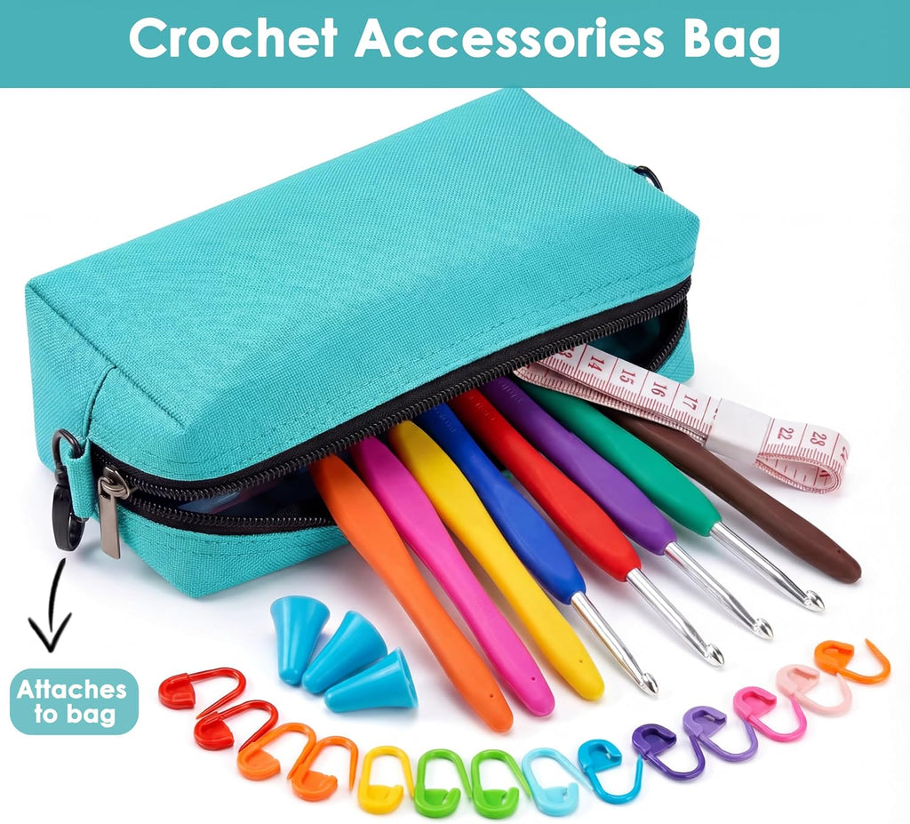 Expandable Crochet Bag, Yarn Storage Organizer & Knitting Tote Bag