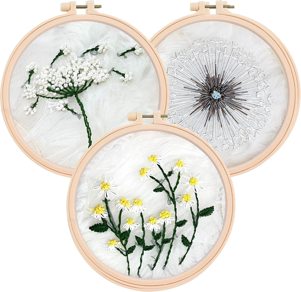 Clear Background Embroidery Kit for Beginners – DIY Hand Embroidery