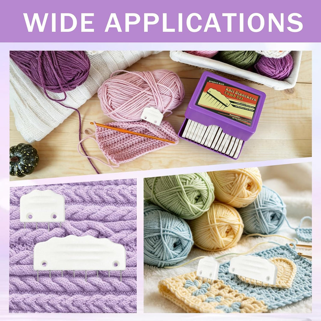 20PCS Knit Blocking Pins Kit, Knit Blocking Combs for Blocking