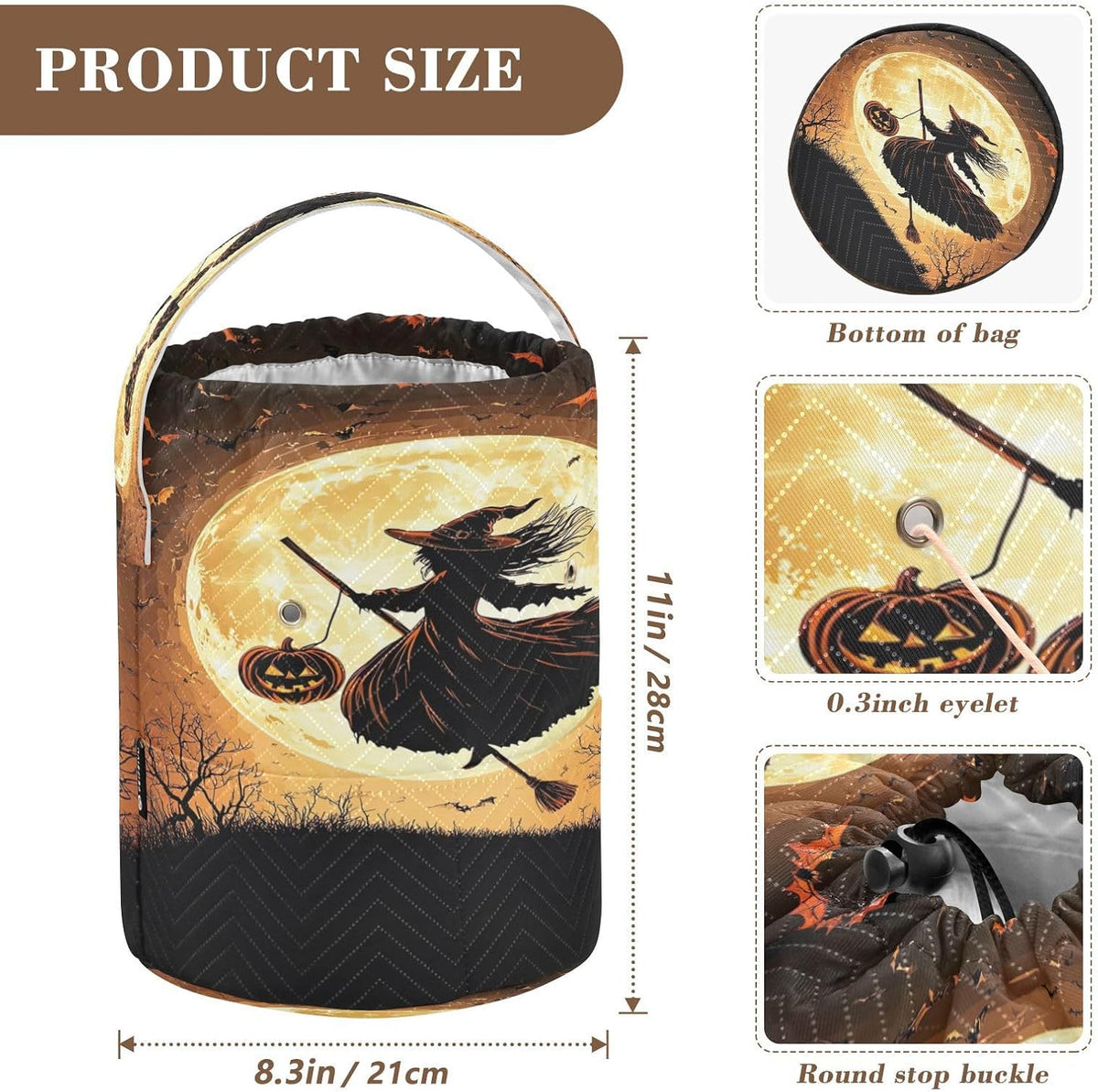 YETTASBIN Halloween Witch Yarn Storage Bag, Large Crochet Knitting Bag