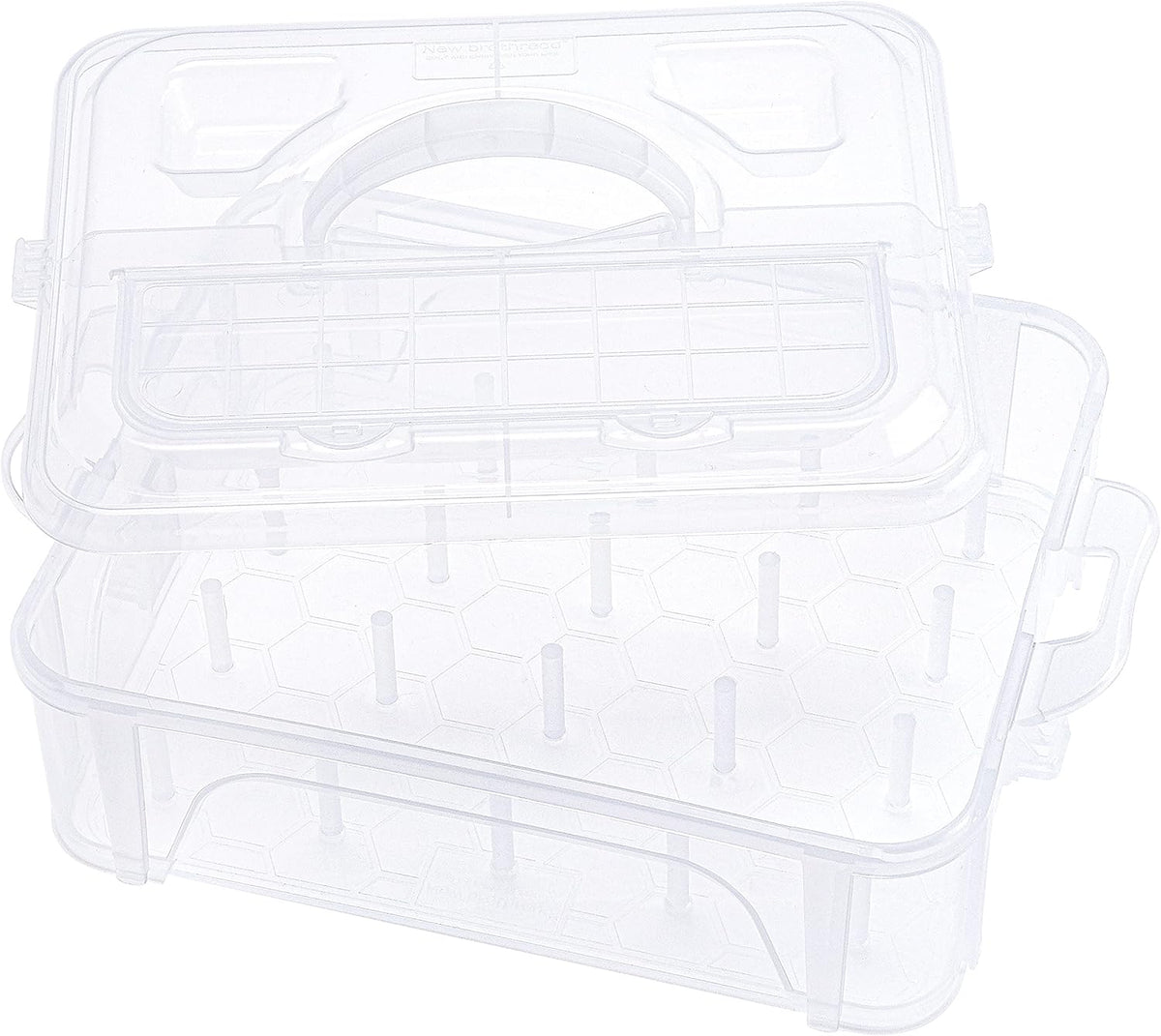 New brothread 1 Layer Stackable Clear Storage Box Organizer