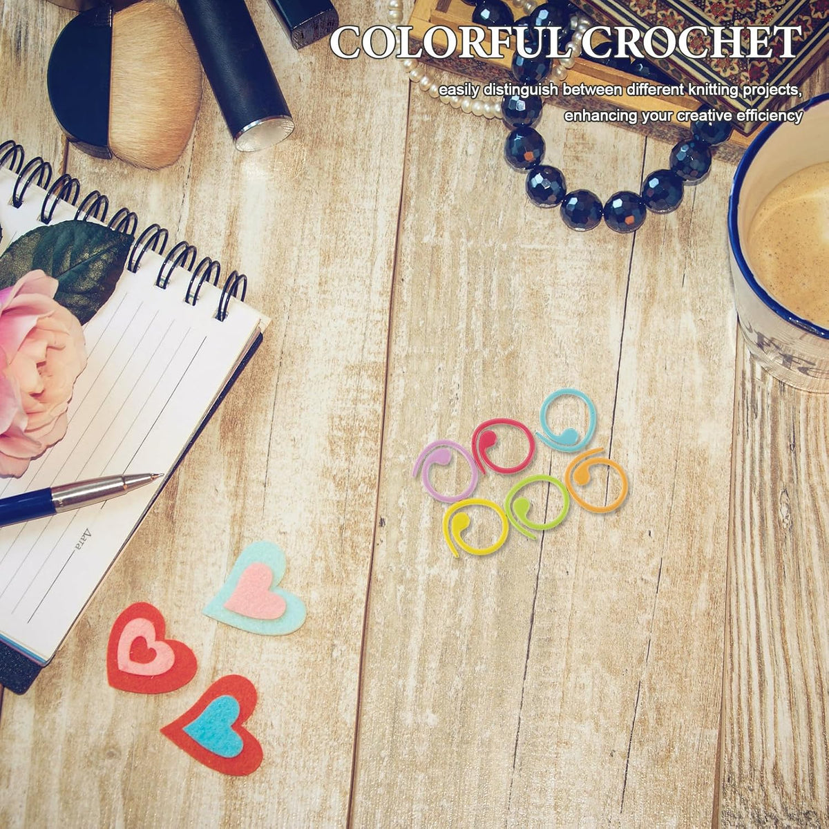 100 Piece Colorful Metal Locking Stitch Markers for Knitting