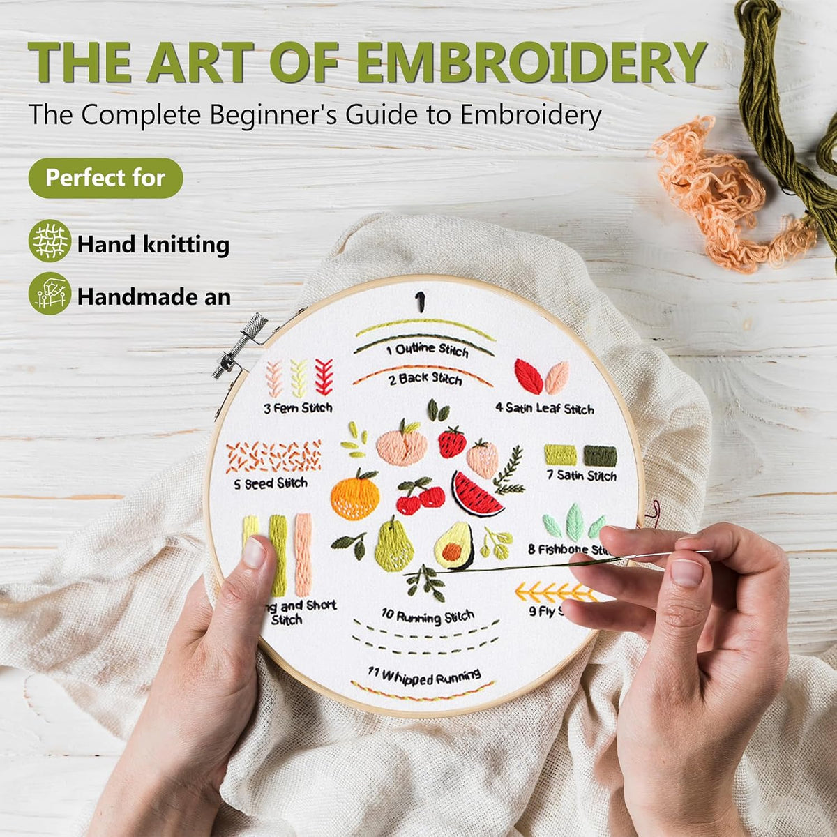 Santune 3 Pack Beginner Embroidery Kits for Adults DIY Starter Kit
