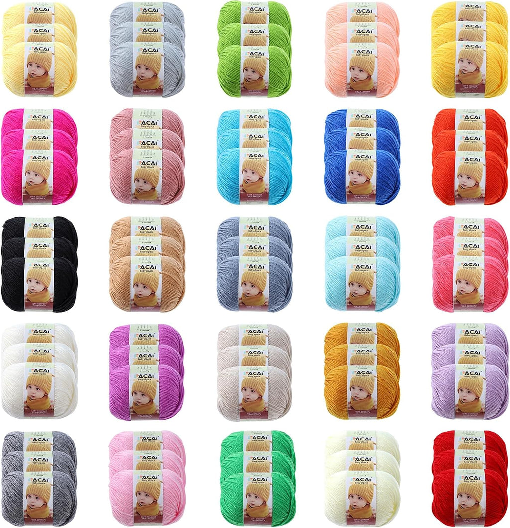 Soft Baby Yarn 30% Alpaca 70% Polyester Hypoallergenic Washable