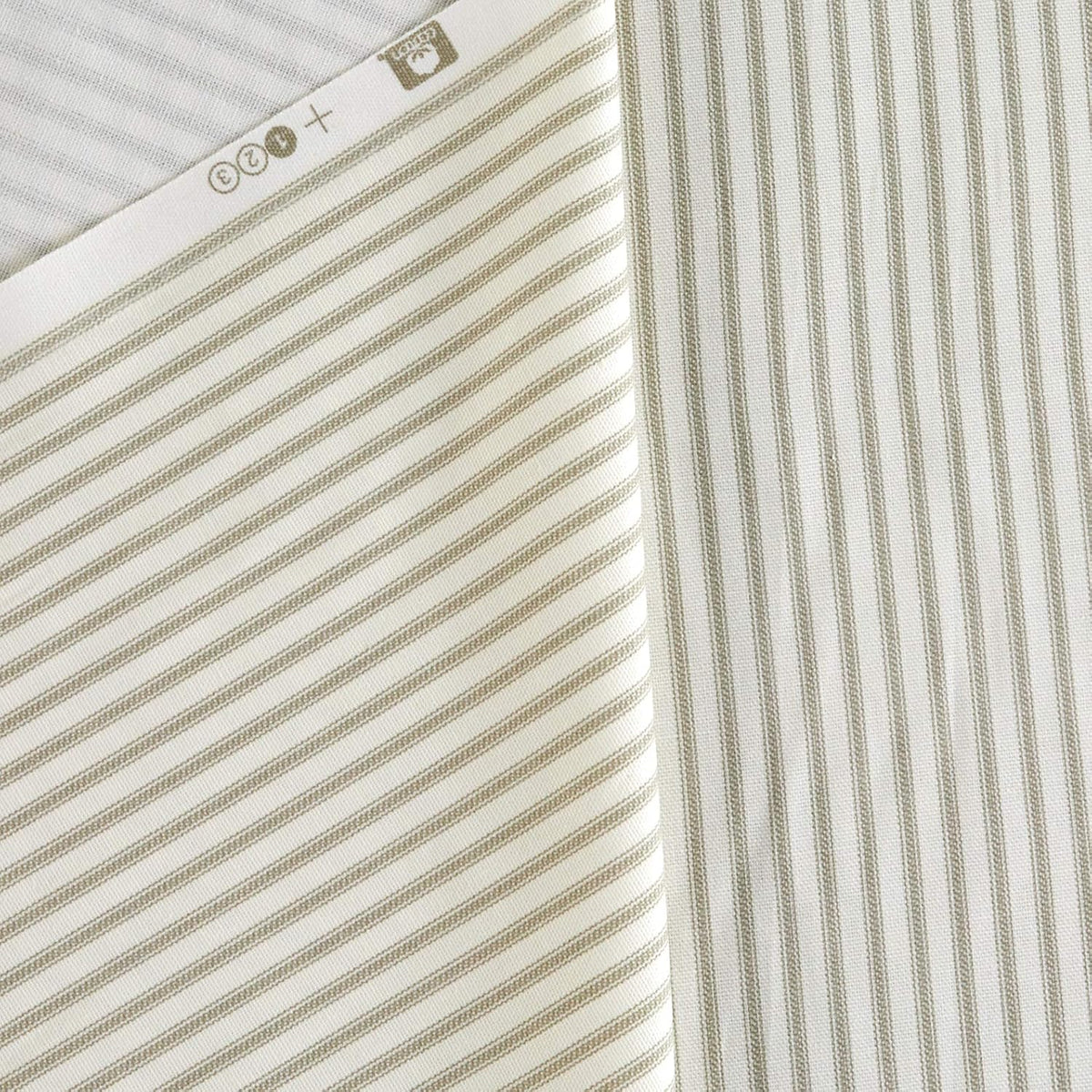 Vertical Ticking Stripe Cotton Duck Ivory/Tan, Fabric by the Yard
