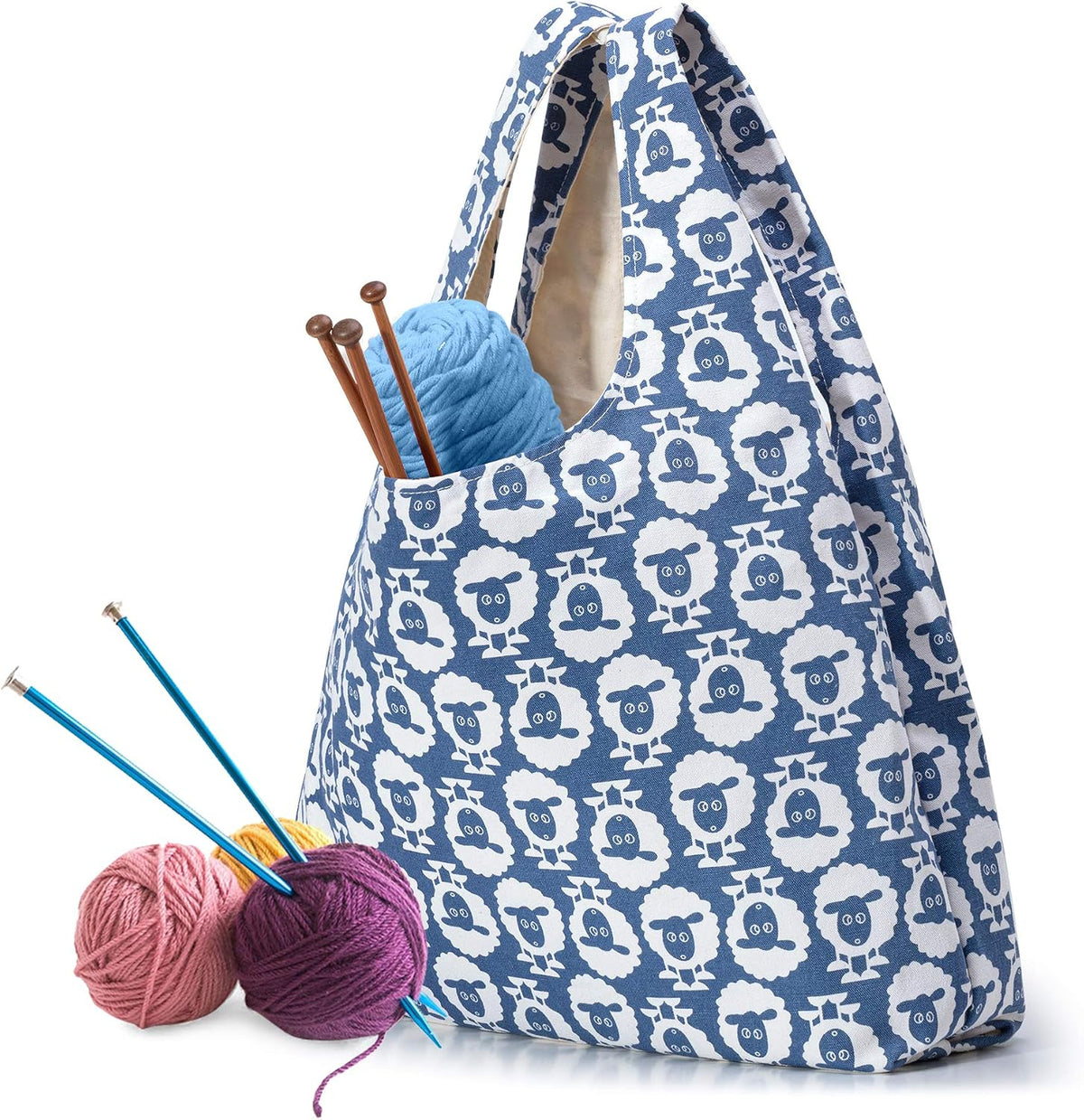 YARWO Crochet Yarn Bag, Knitting Needle Tote Bag for Crochet