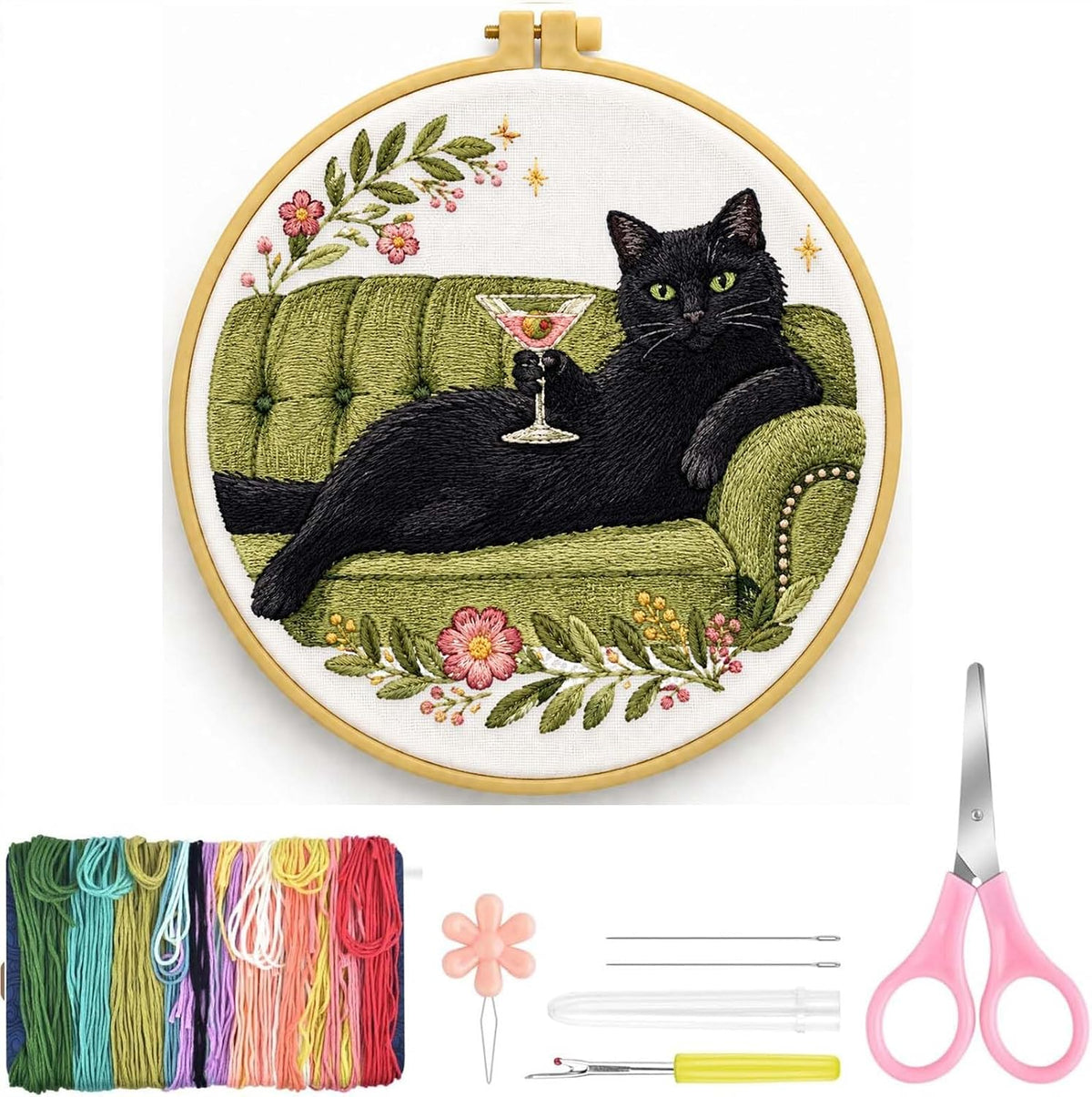 niurenmaoyi Funny Embroidery Kit for Beginner,Needlepoint Kit for