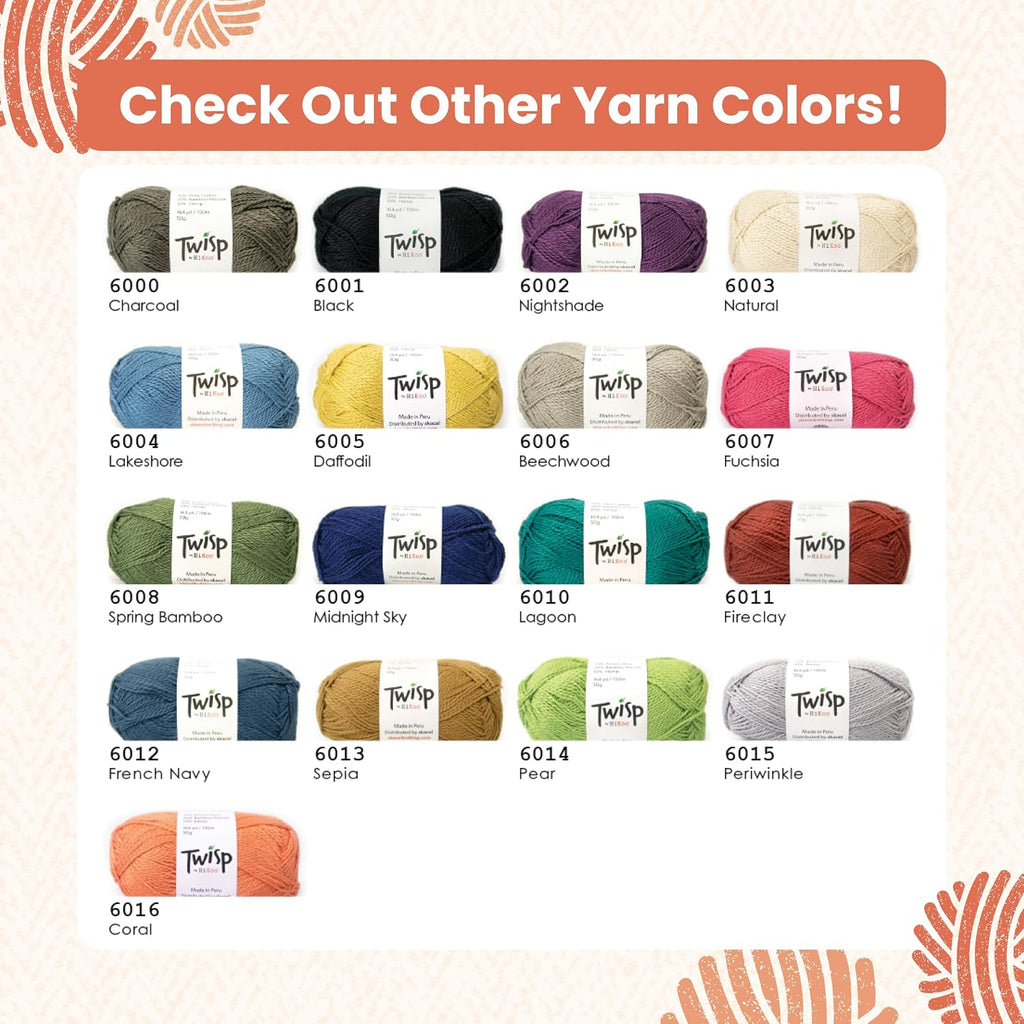 HiKoo Twisp Yarn, Cotton, Bamboo, 50g, 164 yd, #6016 Coral