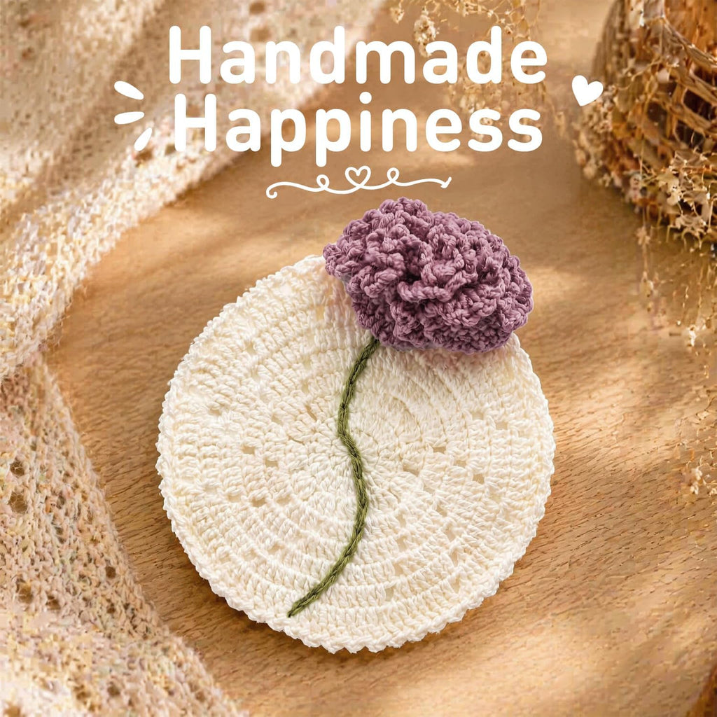 DIY Crochet Flower Bouquet Coaster Kit for Beginners – 2-Pack Handmade