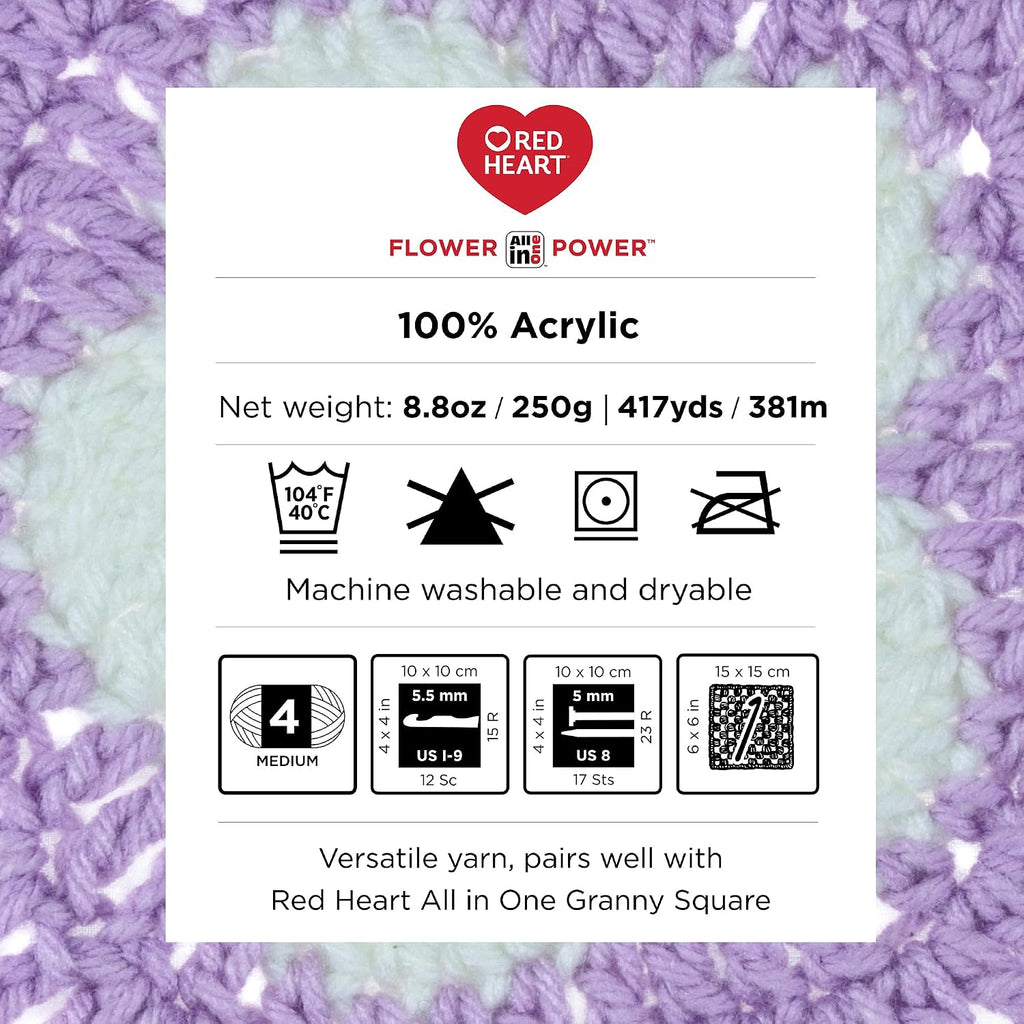 Red Heart All in One Flower Power Crochet Yarn, Dried Bouquet, 3-Pack