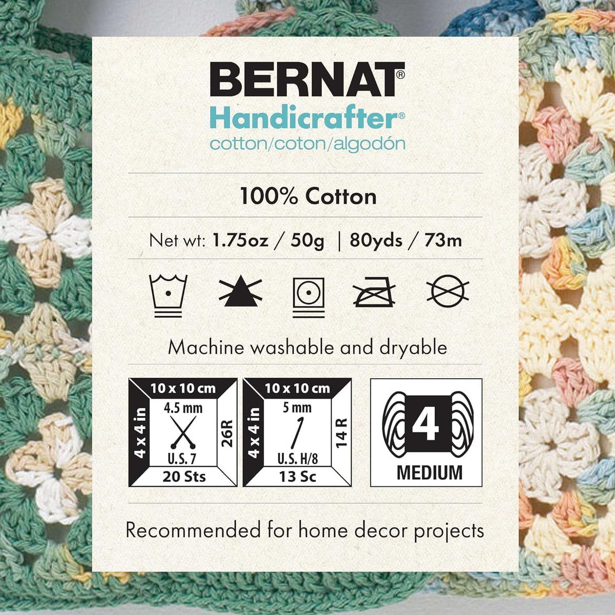 Bernat Softee Cotton Yarn for Crocheting Soft, Black, 3-Pack