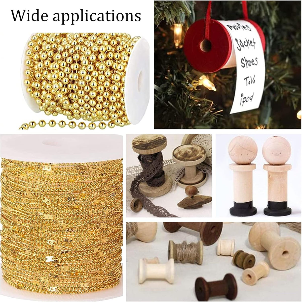 PH PandaHall 20pcs Ribbon Spools Removable Empty Cord Thread Storage