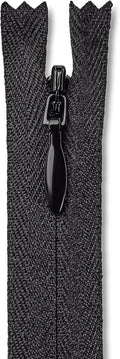 24 Inch Black Invisible Zipper, Nylon Non-Separating for Sewing