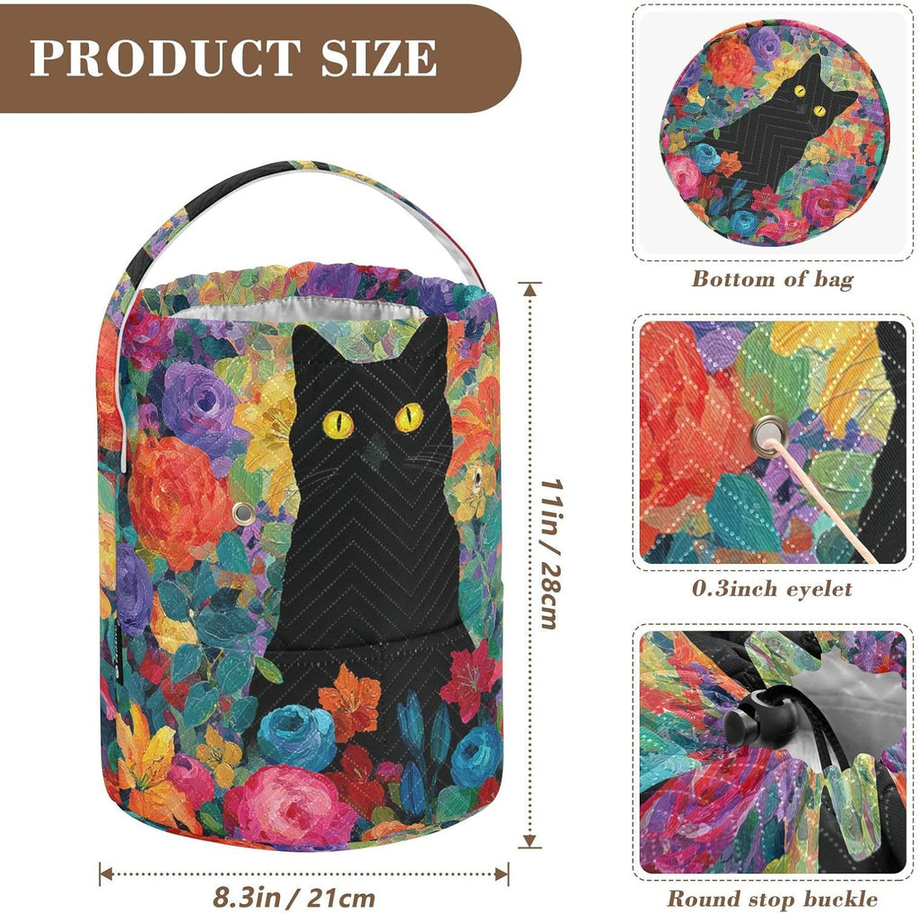 ElliTarr Crochet Bag Yarn Bag with Handle Portable Knitting Project