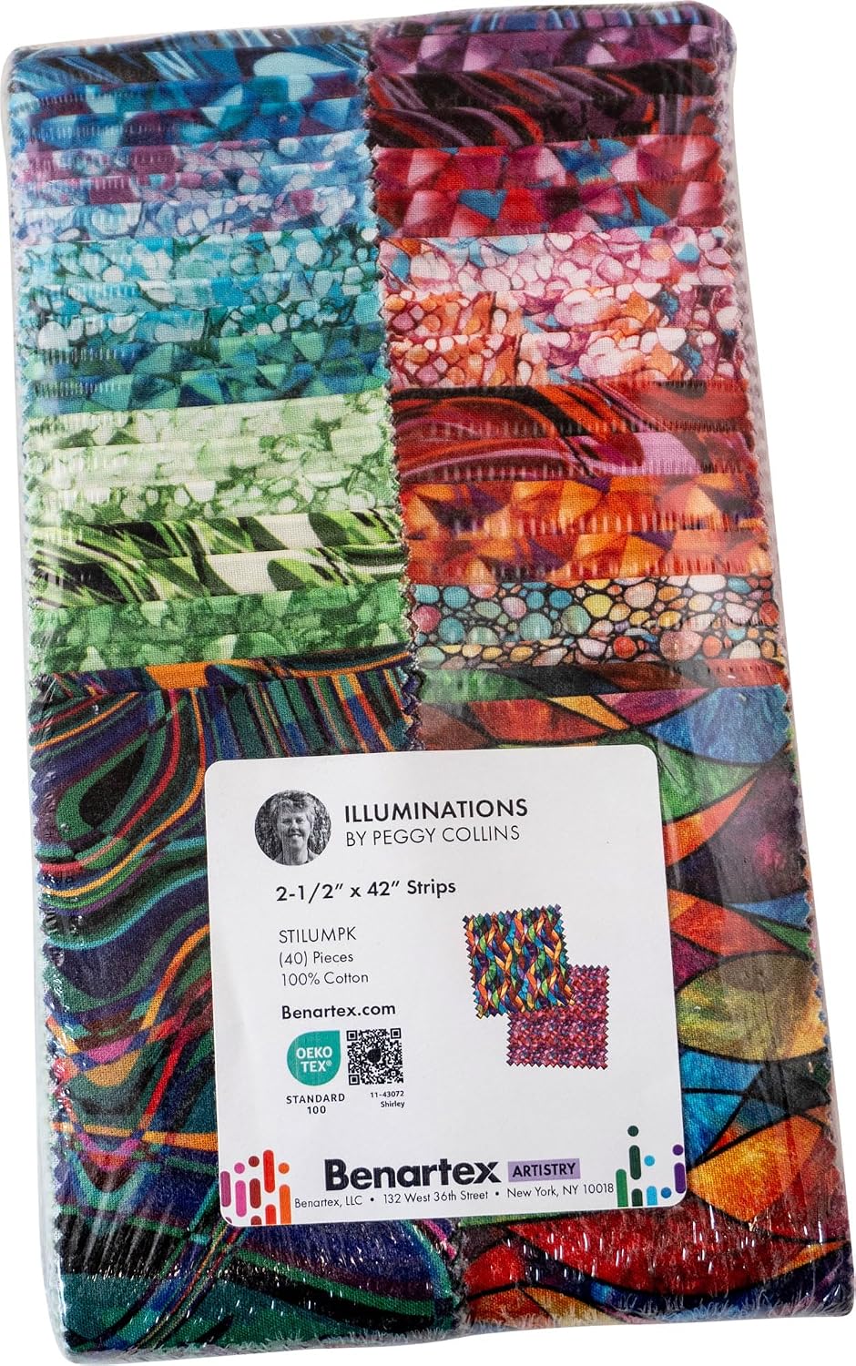 Peggy Collins Illuminations Strip-Pies 40 2.5-inch Strips Jelly Roll