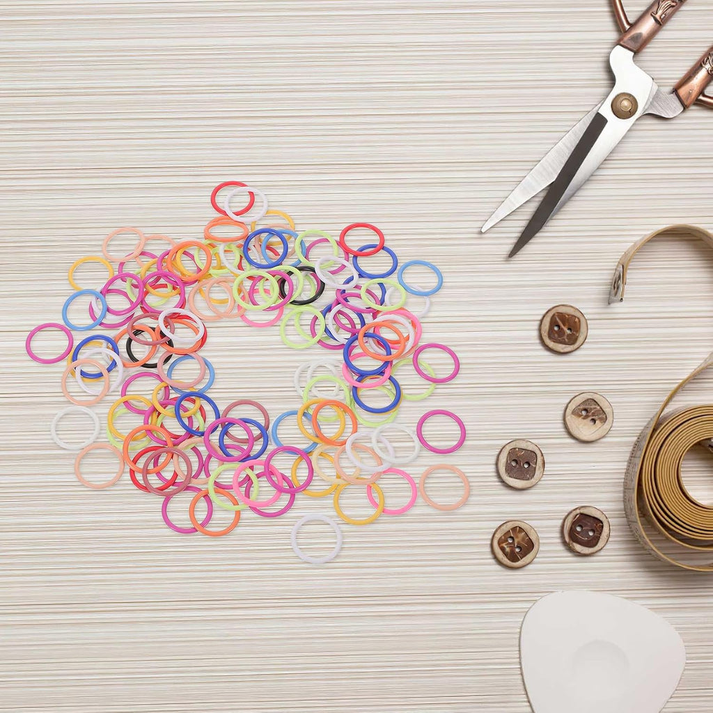 200pcs Metal Stitch Markers, 12mm Multi-Color Rings