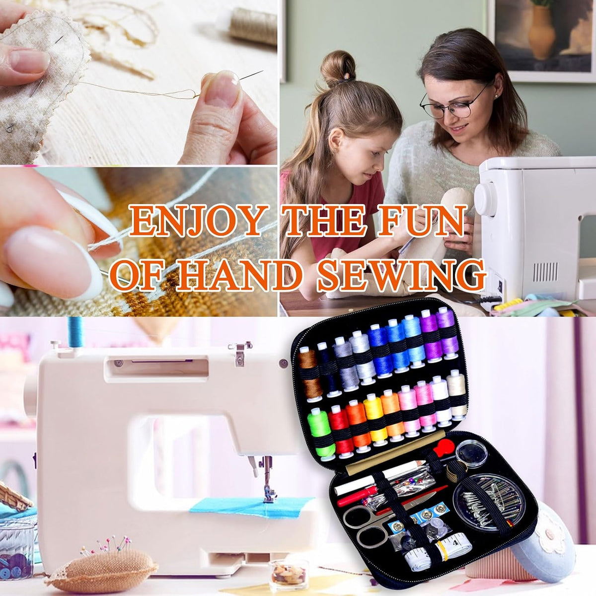 Sewing Kit with Case Portable Sewing Supplies for Home Traveler