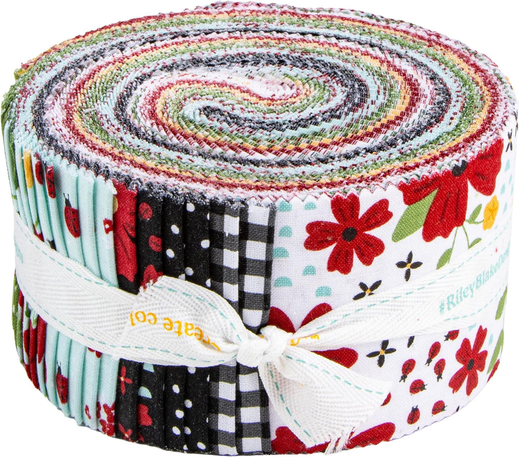 Lori Whitlock Little Ladybug Rolie Polie 40 2.5-inch Strips Jelly Roll
