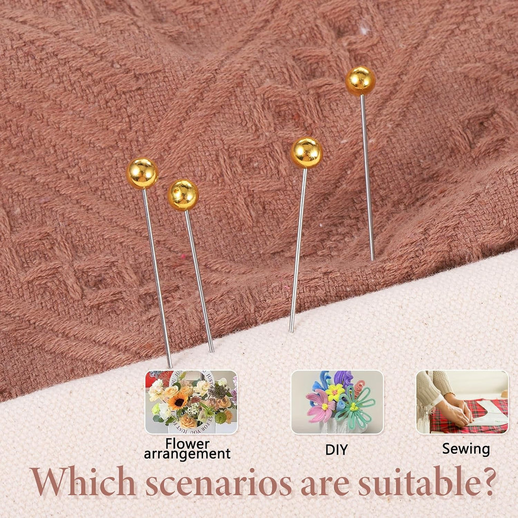 100 PCS Gold Pins Bouquet Pins Straight-Pins Sewing Gold Pin for