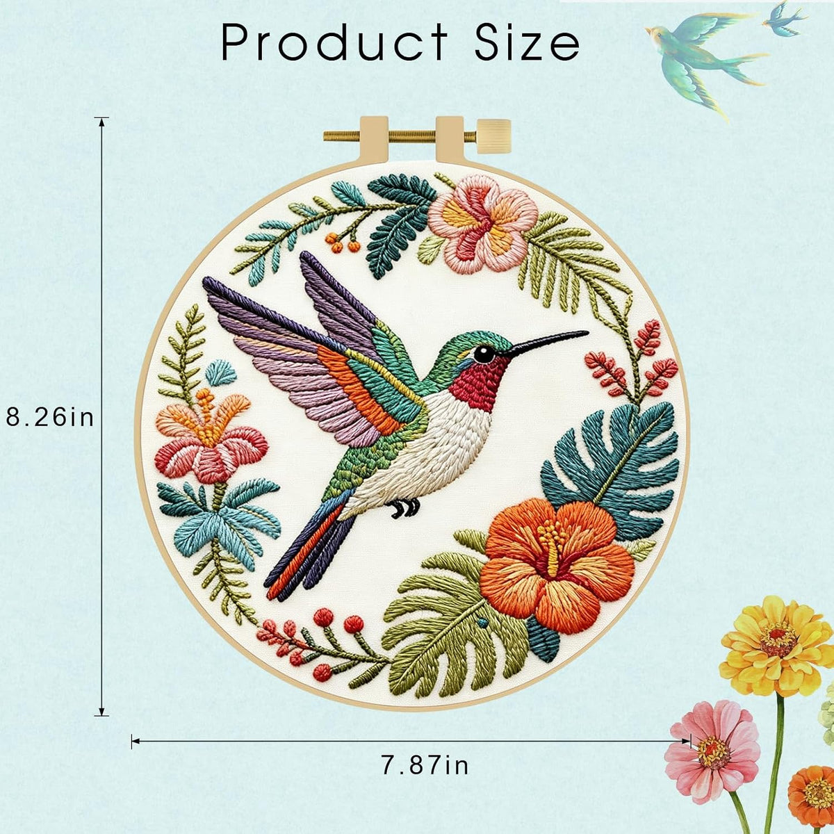 LACHLAND Embroidery Kit for Experienced Stitchers Hummingbird DIY