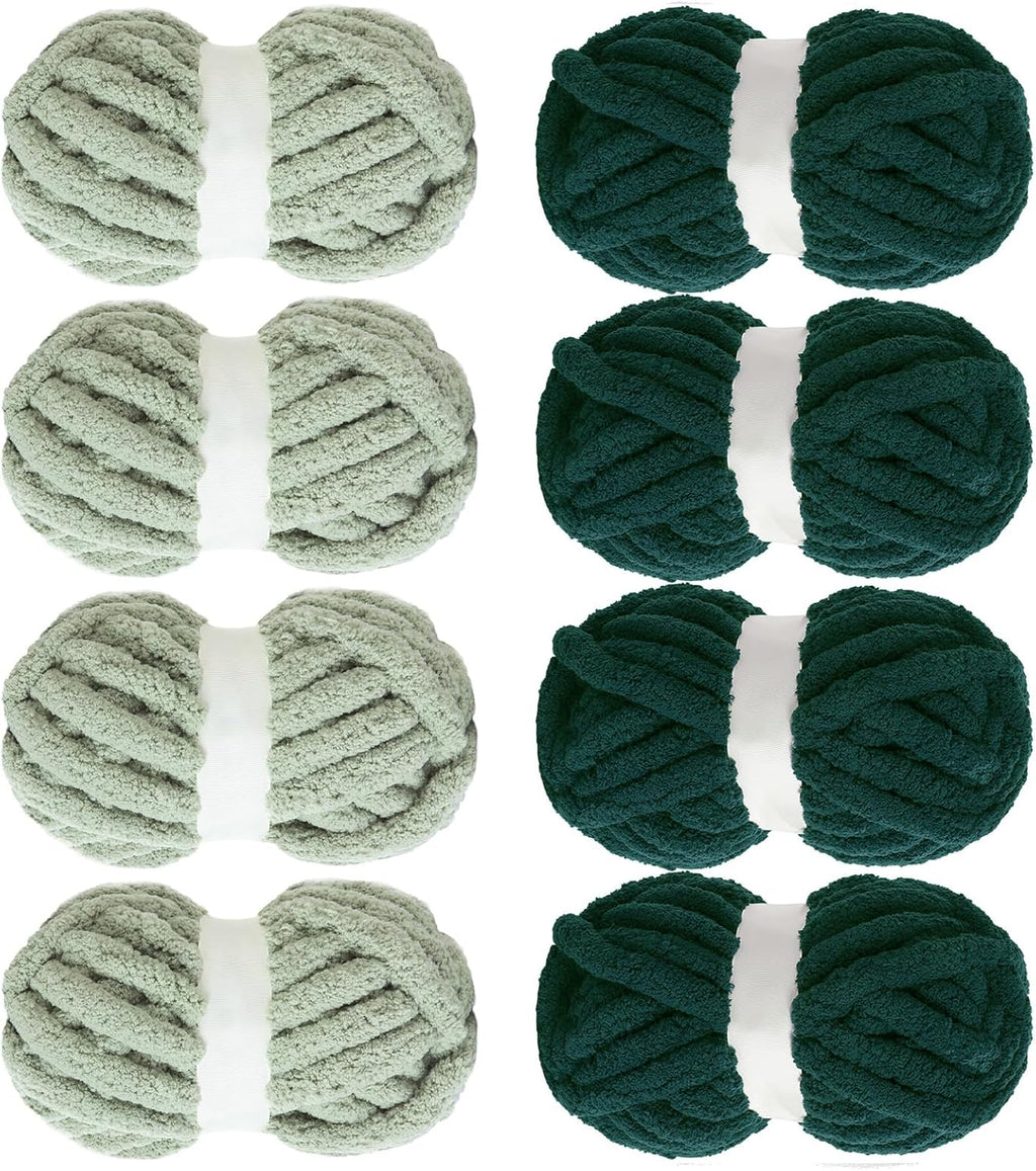 MABOZOO Assorted Chunky Yarn for Hand Knitting 8 Pack, Fluffy Jumbo
