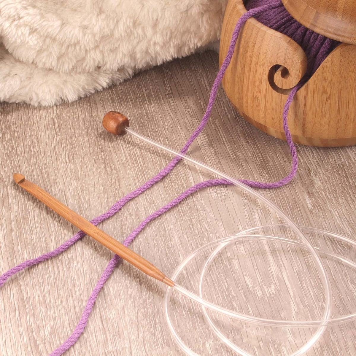 JubileeYarn Bamboo Tunisian Circular Crochet Hook - 8mm