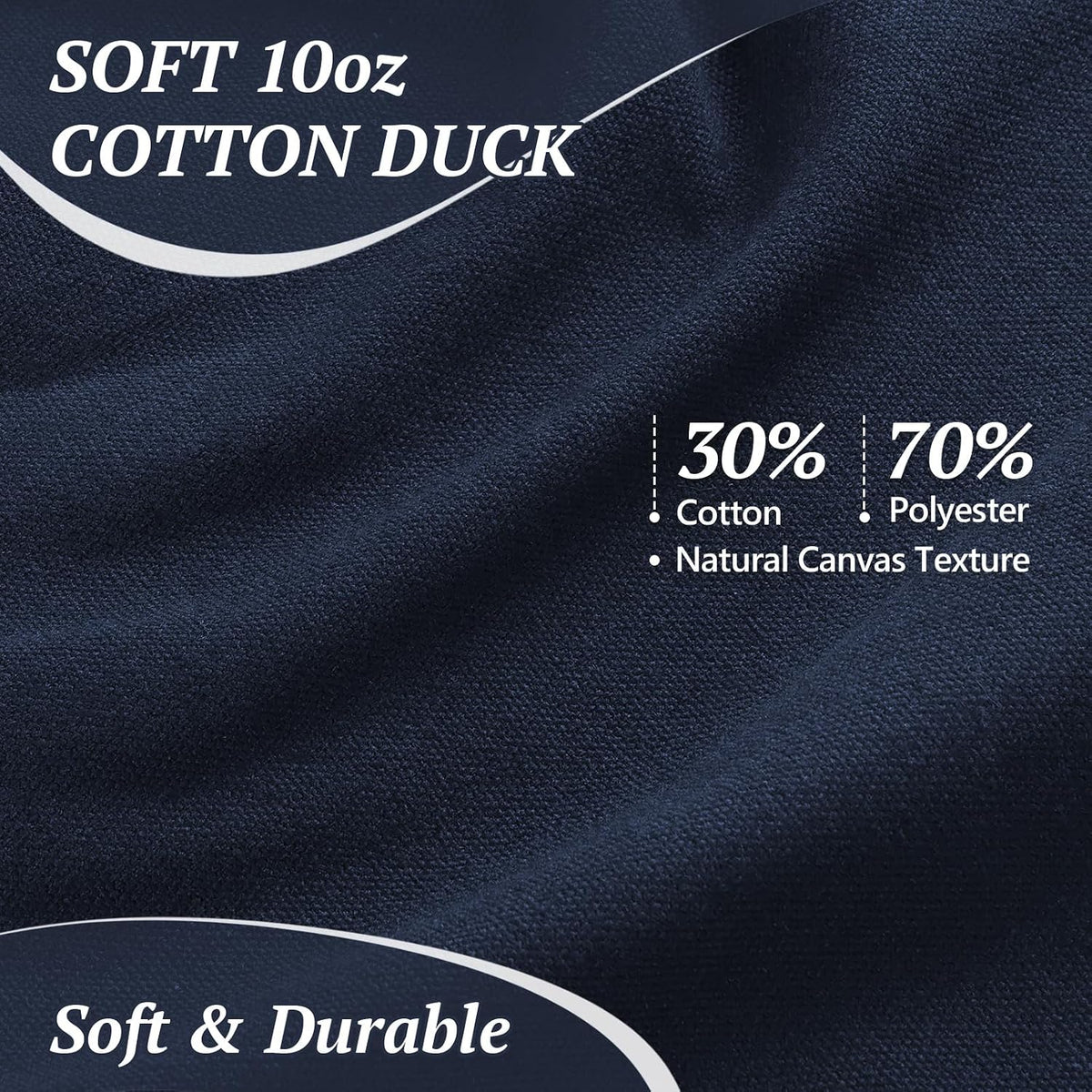 Canvas Fabric 10oz Cotton Upholstery Fabric Drop Cloth 6 Yard Navy