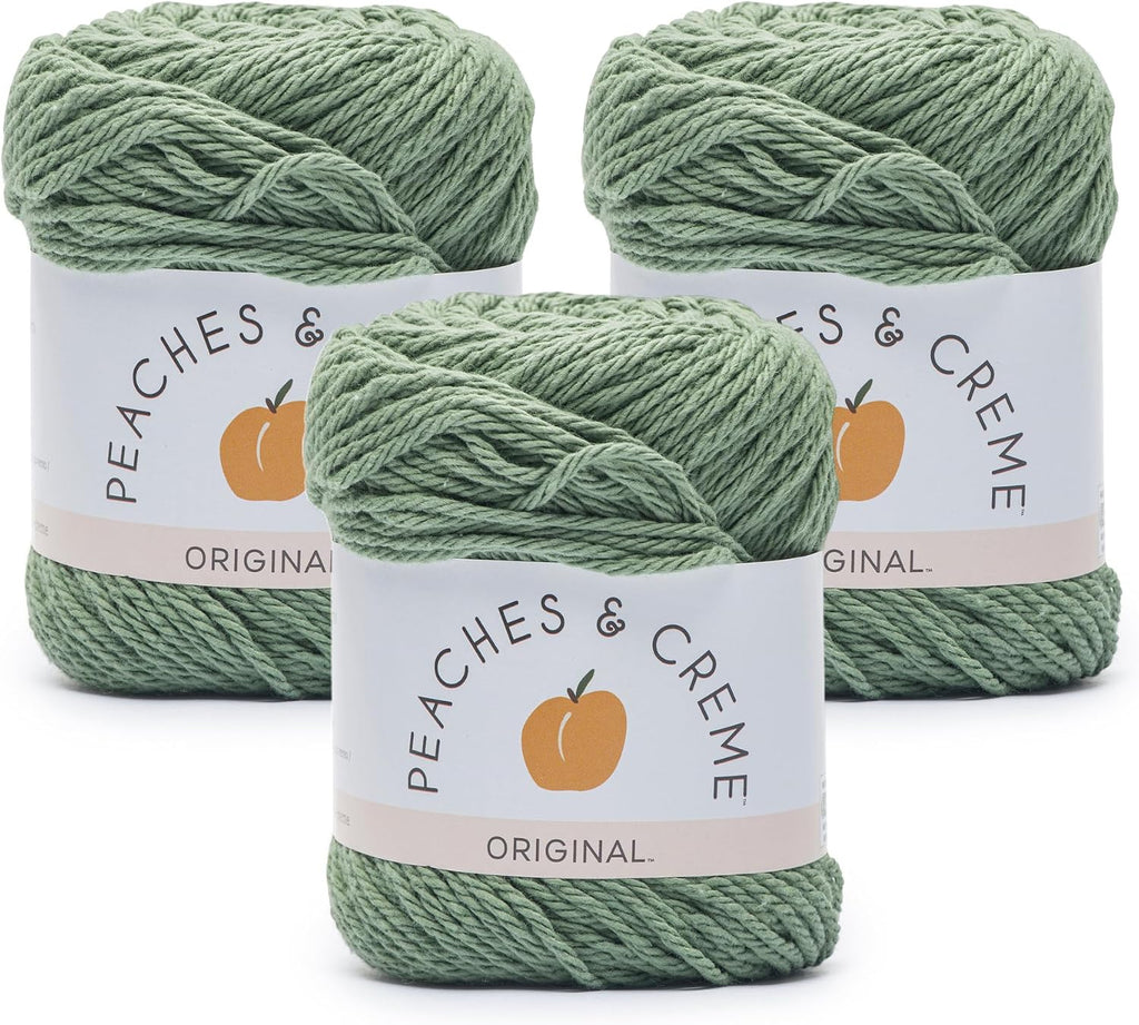 Peaches & Creme Solids 100% Cotton Yarn for Crocheting, Rosemary