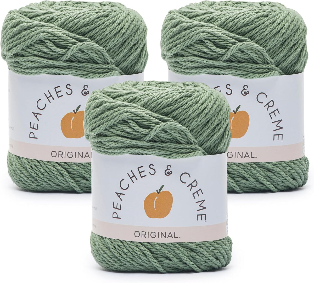 Peaches & Creme Solids 100% Cotton Yarn for Crocheting, Rosemary
