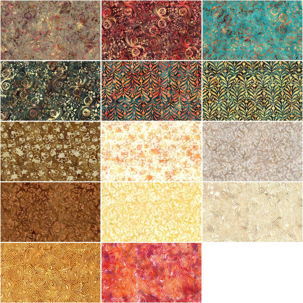 Expressions Batiks Landscape Floreale Rolie Polie 40 2.5-inch Strips
