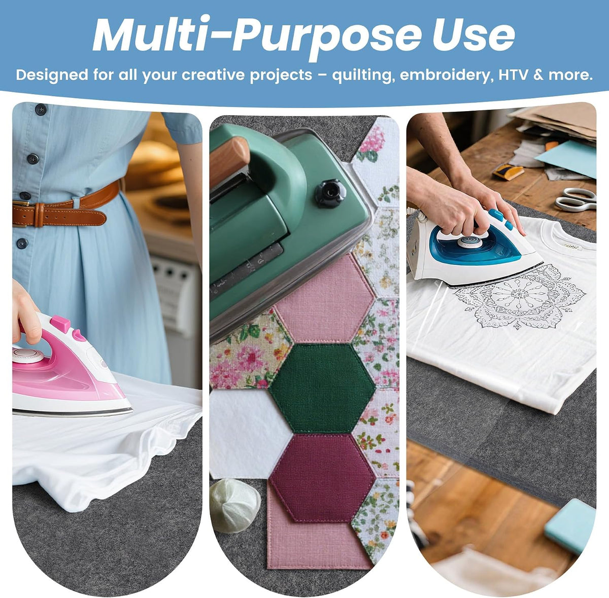 BREENHILL Wool Pressing Mat 17"x 24" Ironing Mat for Quilting