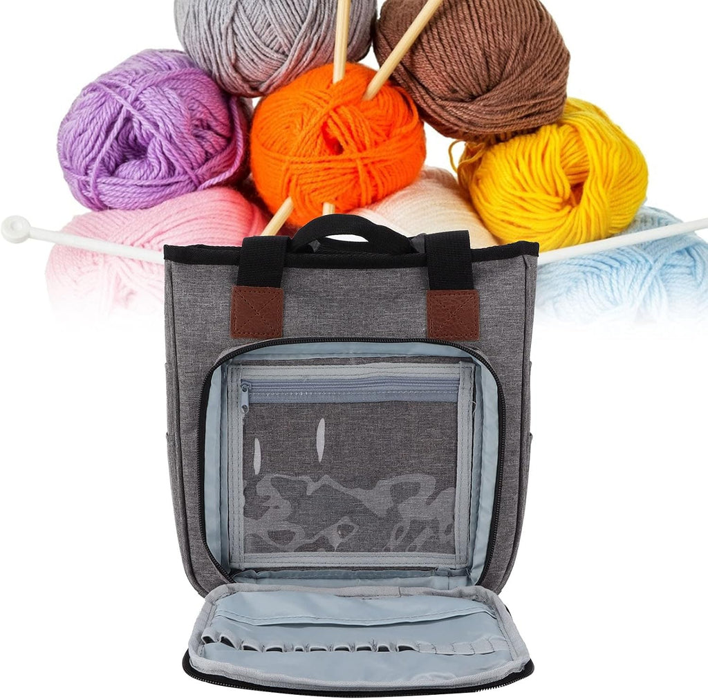 Knitting Tote Bag, Portable Yarn Storage Bag Organizer