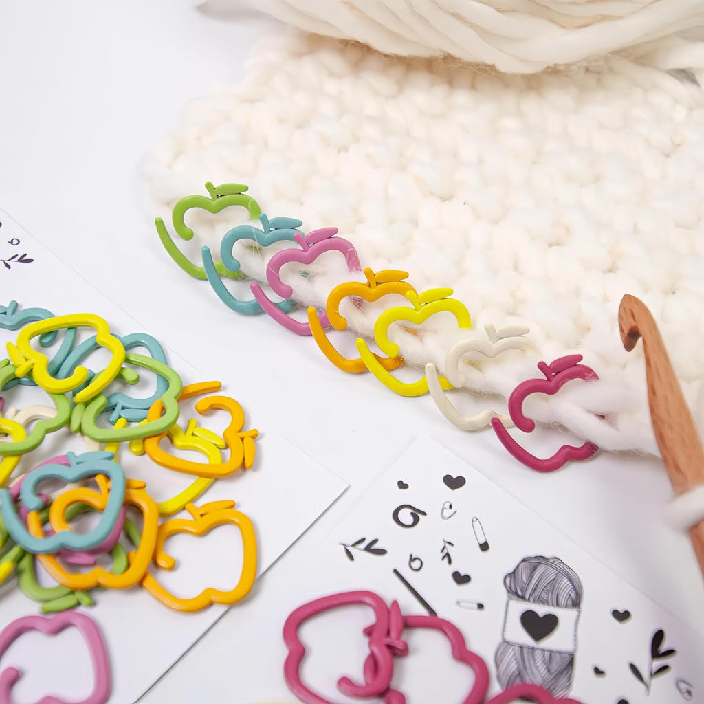 Wonafa 24 Pcs Stitch Markers for Crocheting,Colorful Crochet Stitch