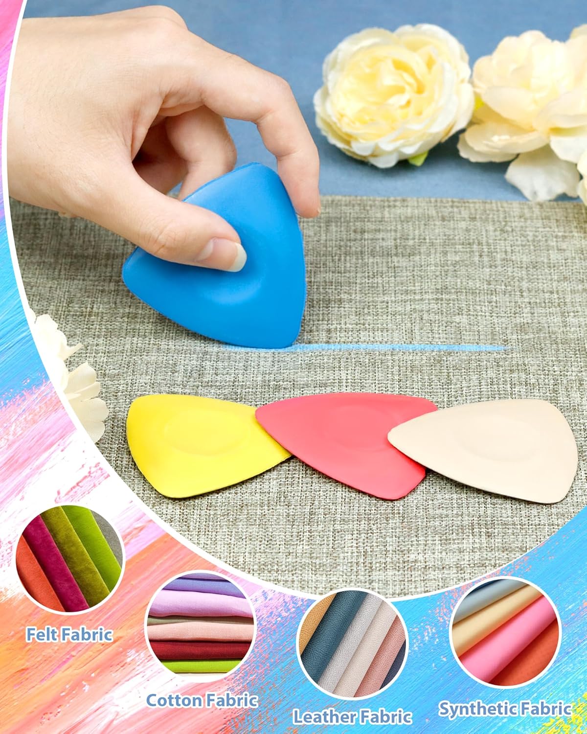 FIVEIZERO 4Pcs Tailors Chalk,Triangle Sewing Chalk for Fabric,Washable