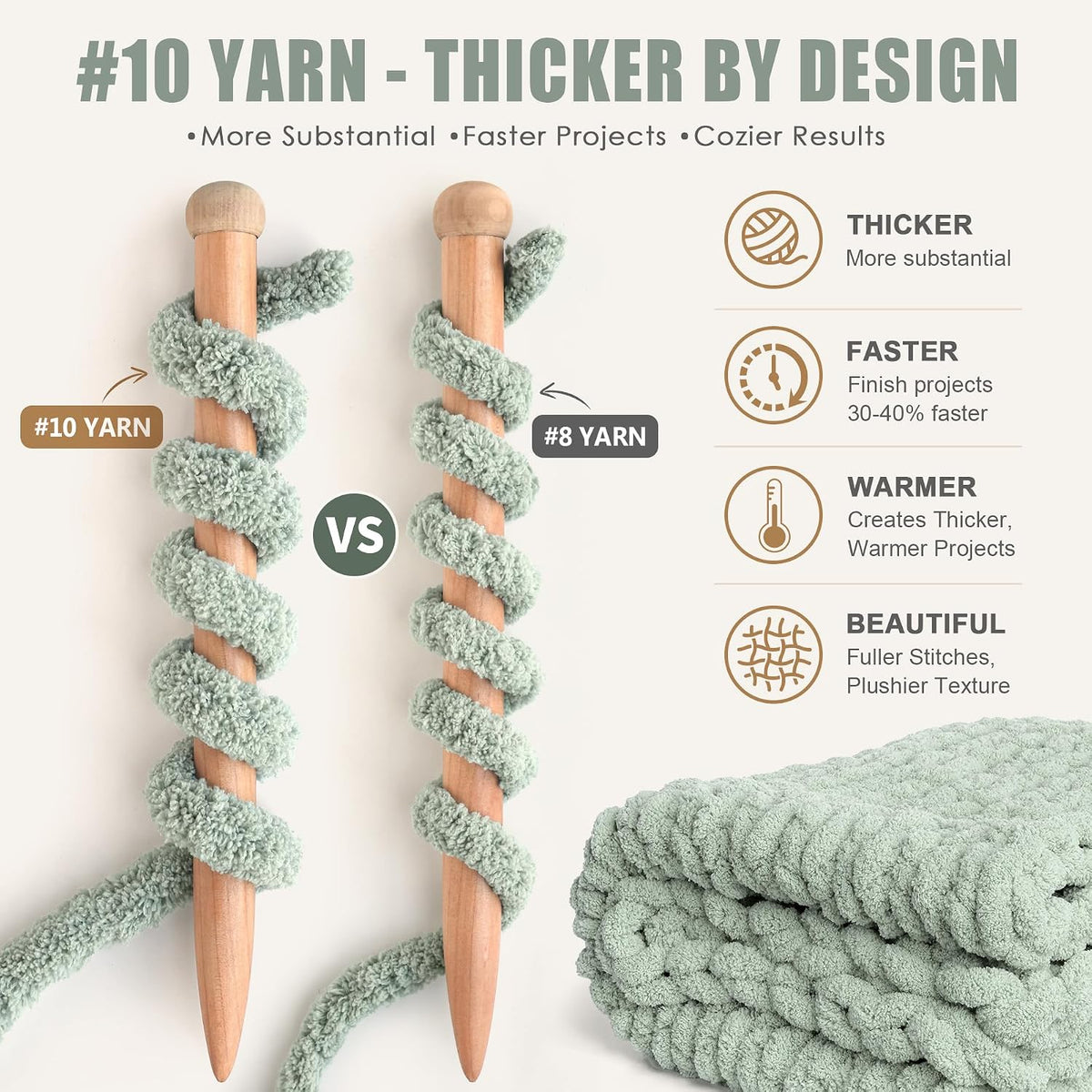 9 Pack Jumbo Chunky Yarn for Hand Knitting - Chunky Chenille Yarn for
