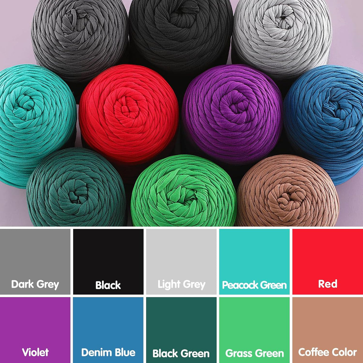 2 Pack Soft T-Shirt Yarn for Crochet, T Shirt Yarns for Crocheting