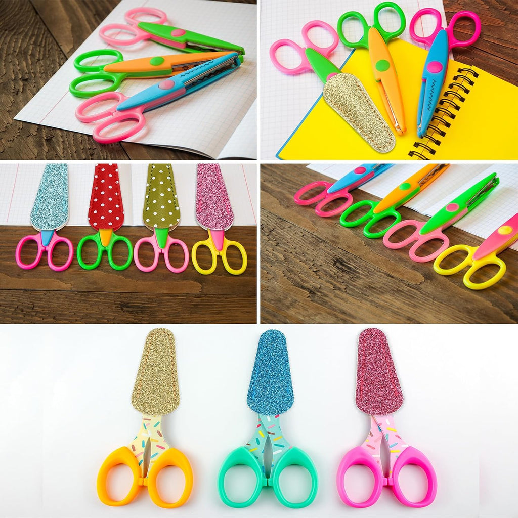 PATIKIL 2.6" x 1" Scissors Sheath, 1Set/3Pcs Polka Safety Scissors