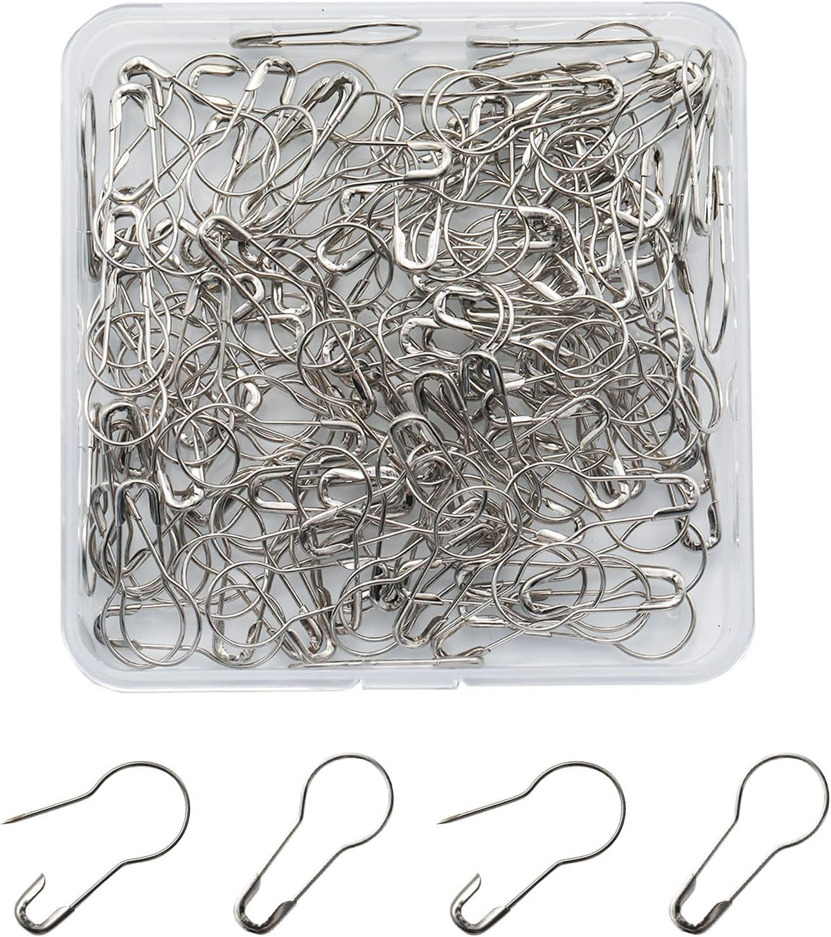 150Pcs Small Metal Gourd Safety Pins, Tiny Bulb Pins, Silver