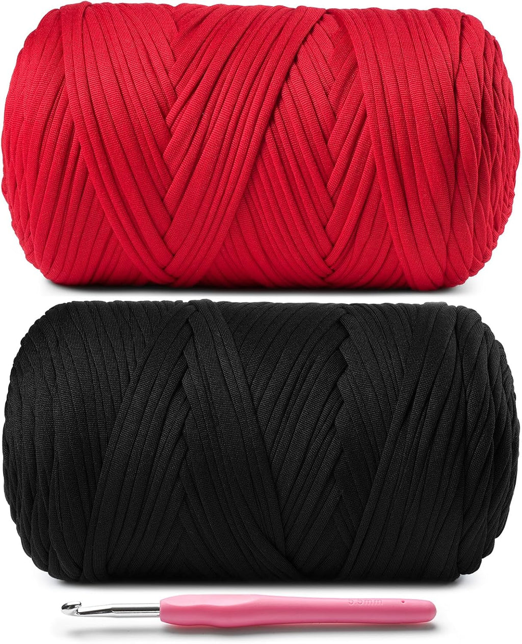 2 Pack Elastic Fabric T Shirt Yarn for Crocheting,Beginner Crochet