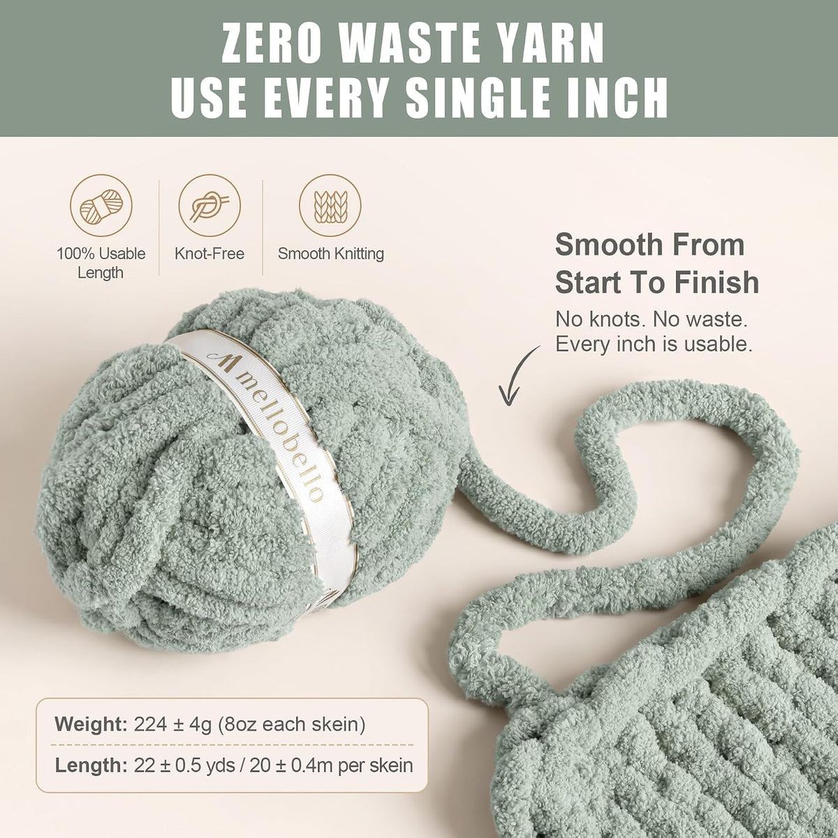 9 Pack Jumbo Chunky Yarn for Hand Knitting - Chunky Chenille Yarn for