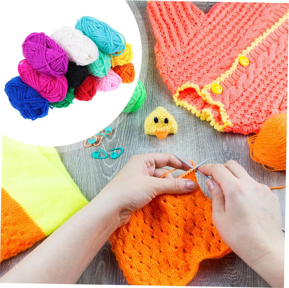 Acrylic Yarn Soft Craft Wool for Knitting 12 Rolls Crochet, 10g