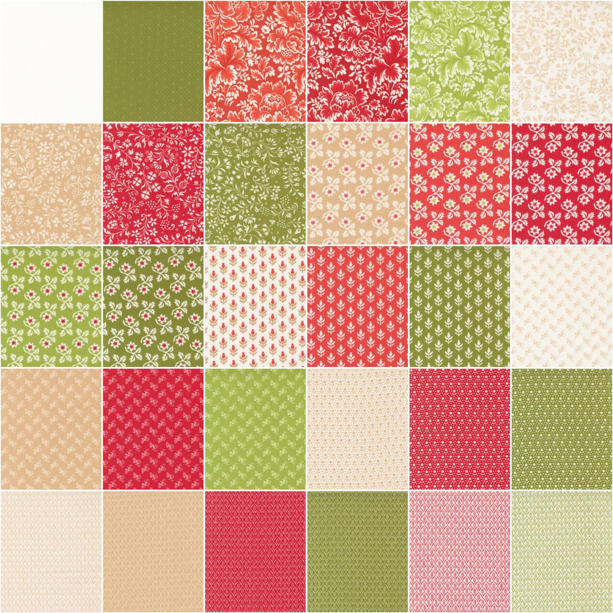 BUON Natale Charm Pack By Joanna Figueroa 5" Precut Fabric Squares