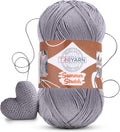 Troyarn Summer Stretch Acrylic Yarn for Crocheting - 1 Skein Grey Yarn