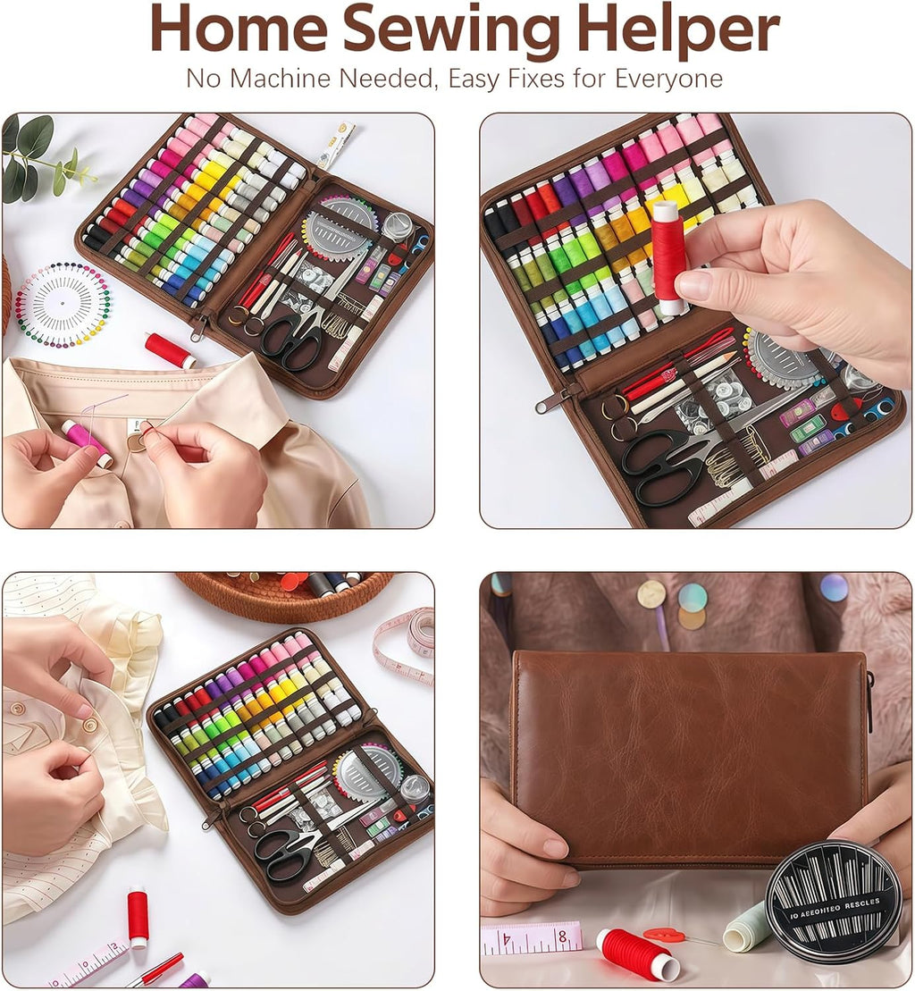 Portable Sewing Kit, 42 Color Threads, Sewing Supplies Organizer with