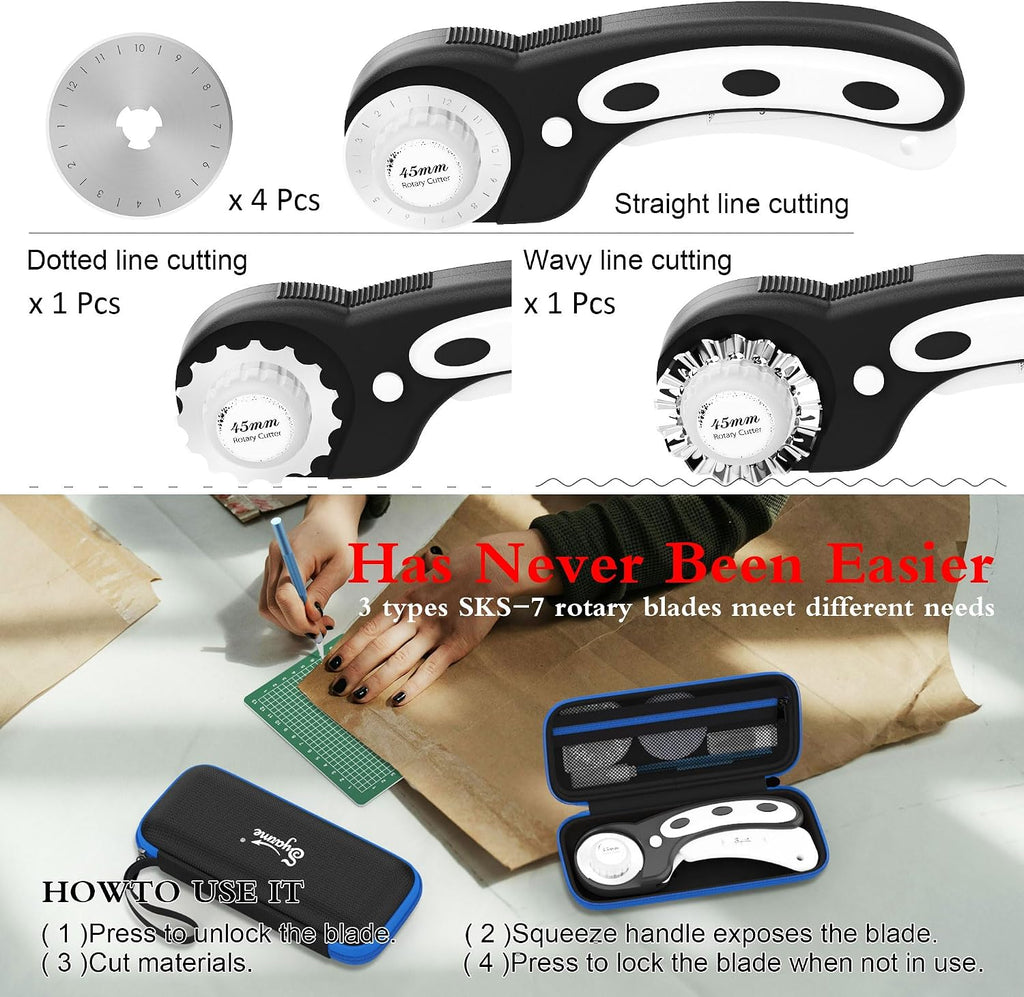 45mm Rotary Cutter | Rotary Fabric Cutter | Rotary Cutters for Sewing