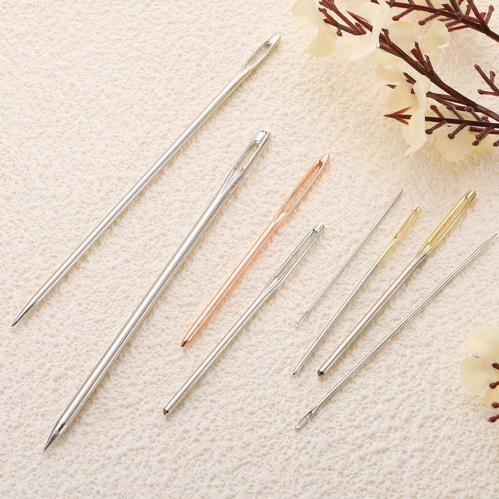 uxcell 20Pcs Large Eye Needle, 2.28" 0.9mm High Carbon Iron Embroidery