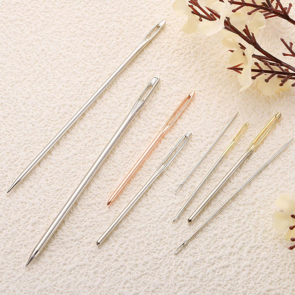 uxcell 100Pcs Large Eye Needles, 2.76" 2mm High Carbon Iron Embroidery