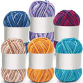 6 Pieces 50 g Crochet Yarn Multicolor Acrylic, 5-ply, Classic Color
