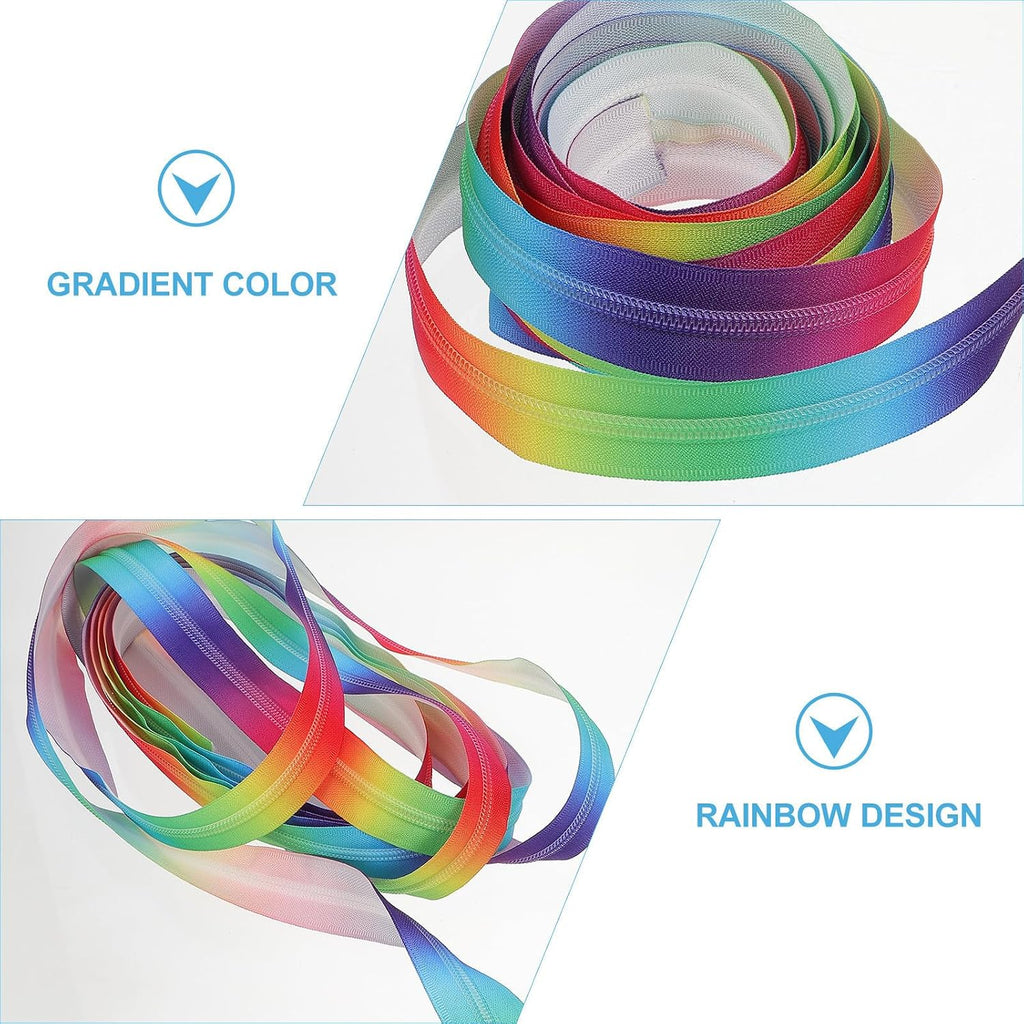 Rainbow Nylon Coil Zipper by Yard for Sewing and Clothing Repair